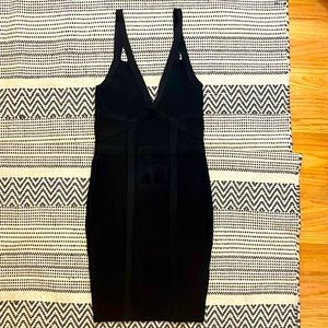 Guess V -neck above the knee Bodycon bandage dress